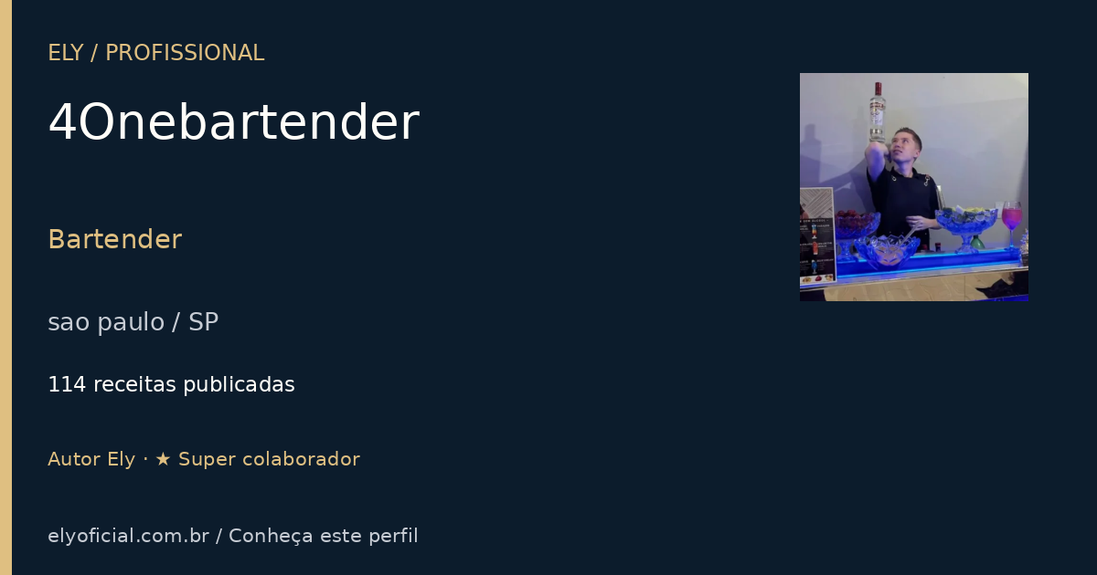 Cartão de apresentação de 4Onebartender