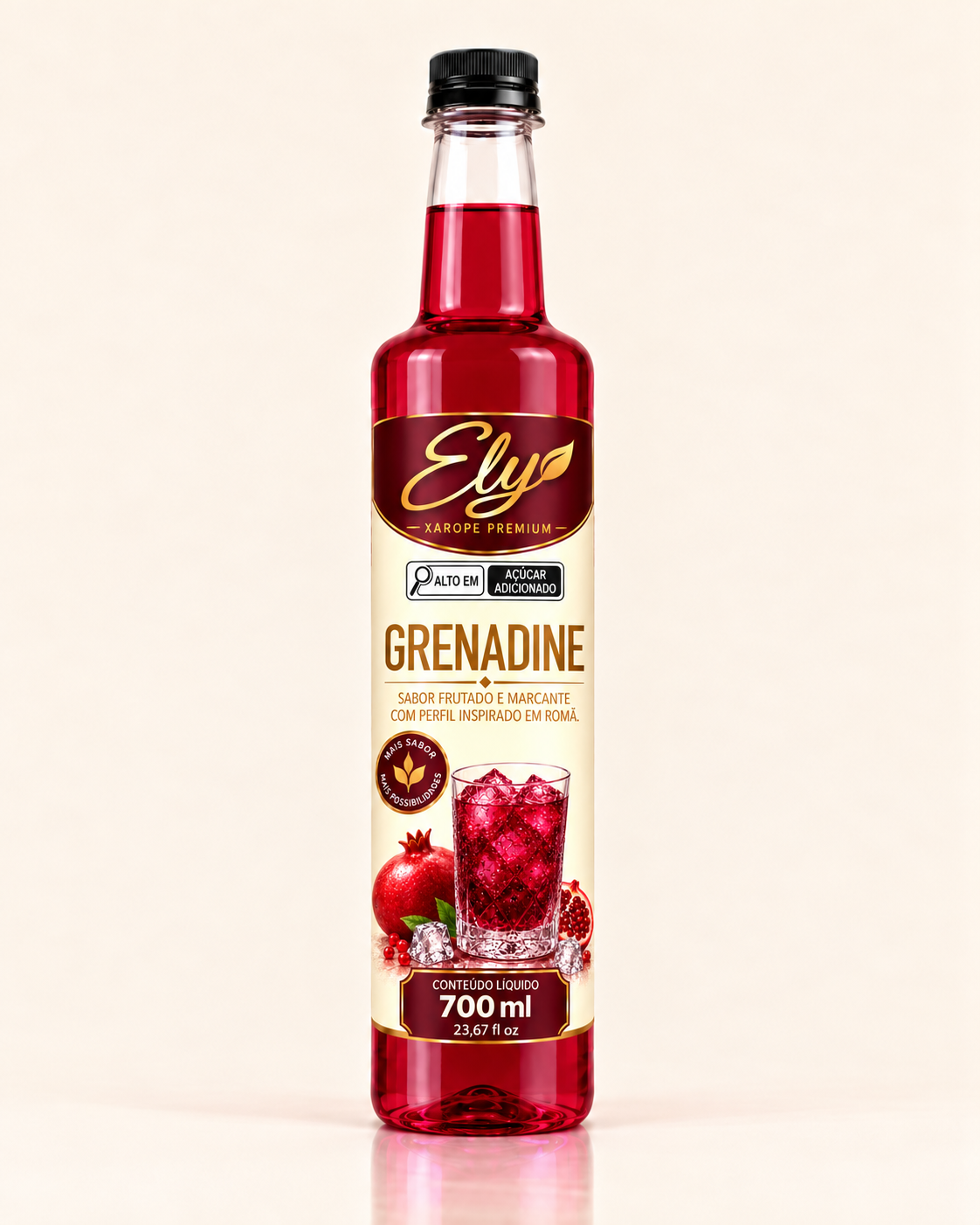 Garrafa de Xarope Ely Grenadine 700 ml